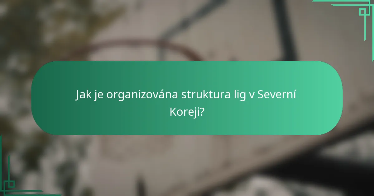 Jak je organizována struktura lig v Severní Koreji?
