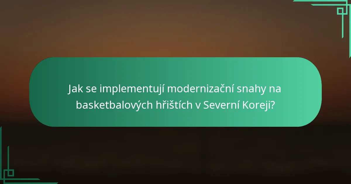 Jak se implementují modernizační snahy na basketbalových hřištích v Severní Koreji?