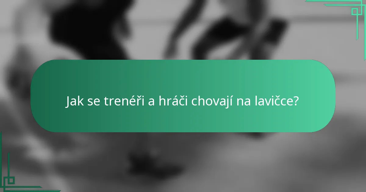 Jak se trenéři a hráči chovají na lavičce?