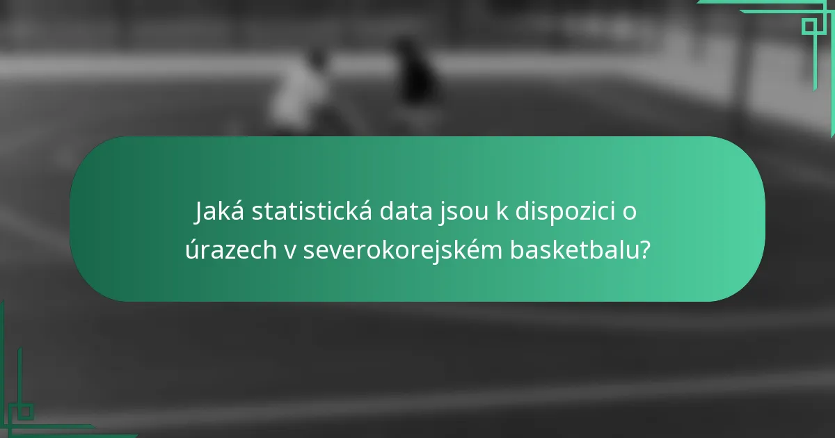 Jaká statistická data jsou k dispozici o úrazech v severokorejském basketbalu?